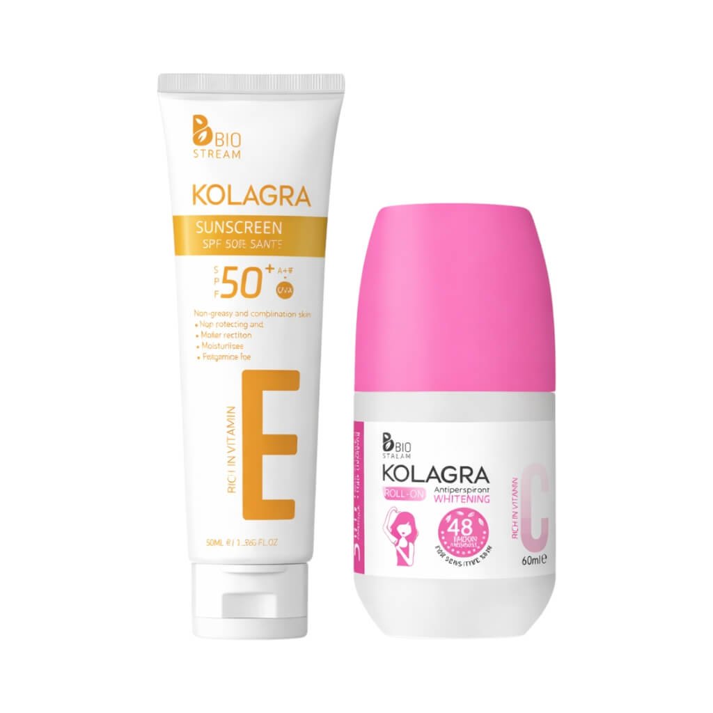 Kolagra Sun Screen 50 Spf 50ml+ Roll On Sunscreen Kolagra Sun Screen 50 Spf 50ml+ Roll On Sunscreen